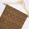 Musturd Brown and Green Floral Cotton Print Fabric