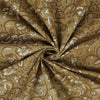 Brown Floral Printed Hand Block Cotton Fabric - 1stFabric