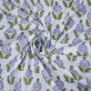 Blue Floral Print Hand Block Cotton Fabric - 1stFabric