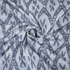 Ikkat Print Grey Hand Block Cotton Fabric - 1stFabric