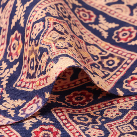 Ajrak geometrical cotton  Printed fabric 1st fabric