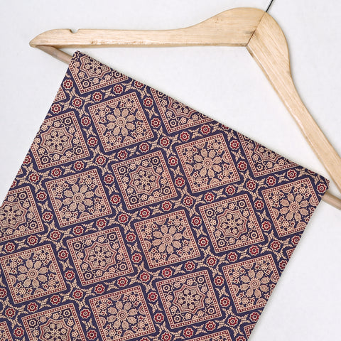 Ajrak geometrical cotton  Printed fabric 1st fabric