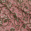 Hand Block Multicolor Floral Printed Cotton Red Fabric