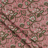 Hand Block Multicolor Floral Printed Cotton Red Fabric