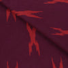 Red Ikat Printed Hand Block Cotton Fabric - 1stFabric