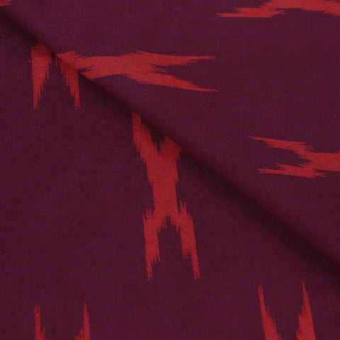Red Ikat Printed Hand Block Cotton Fabric - 1stFabric