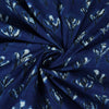 Blue Floral Printed Hand Block Cotton Fabric - 1stFabric