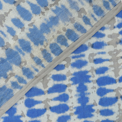 Blue Tie dye Printed Cotton Fabric - 1stFabric