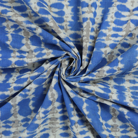 Blue Tie dye Printed Cotton Fabric - 1stFabric