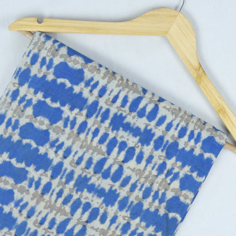 Blue Tie dye Printed Cotton Fabric - 1stFabric