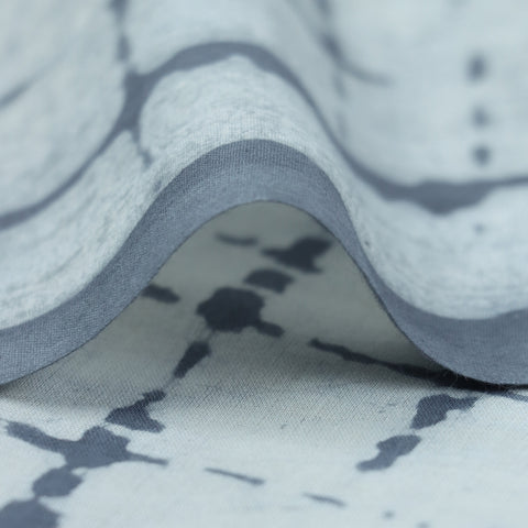 White Textured Printed Hand Block Cotton Fabric - 1stFabric