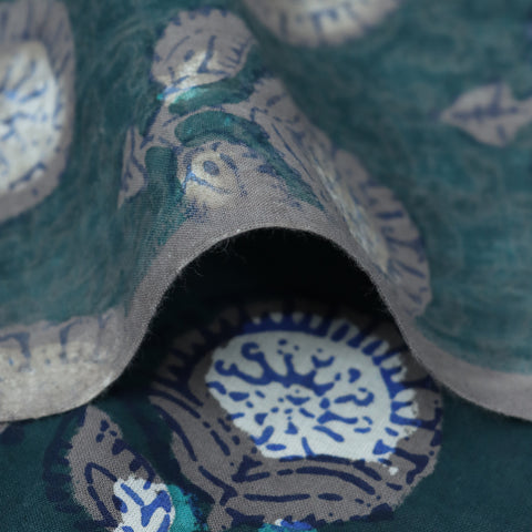 Multicolor Floral Print Hand Block Cotton Fabric - 1stFabric