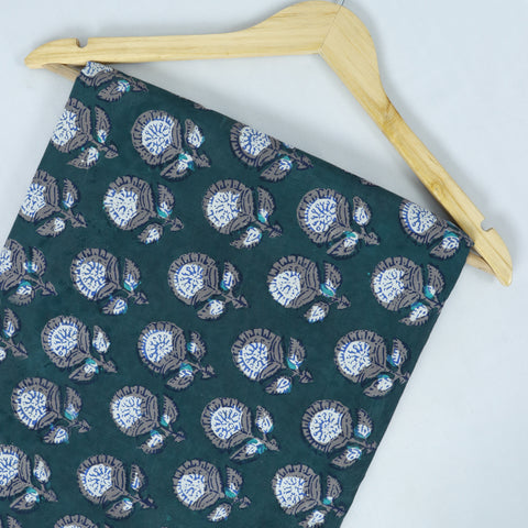Multicolor Floral Print Hand Block Cotton Fabric - 1stFabric