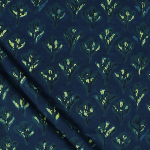 Multicolor Floral Print Hand Block Cotton Fabric - 1stFabric