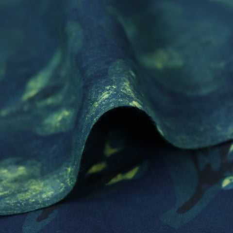 Blue Floral Print Hand Block Cotton Fabric - 1stFabric