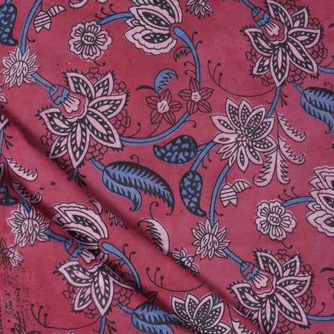 Multicolor Floral Print Hand Block Cotton Fabric - 1stFabric