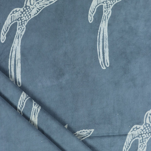 Birds Print Hand Block Cotton Fabric - 1stFabric