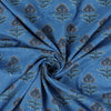 Blue Floral Print Hand Block Cotton Fabric - 1stFabric