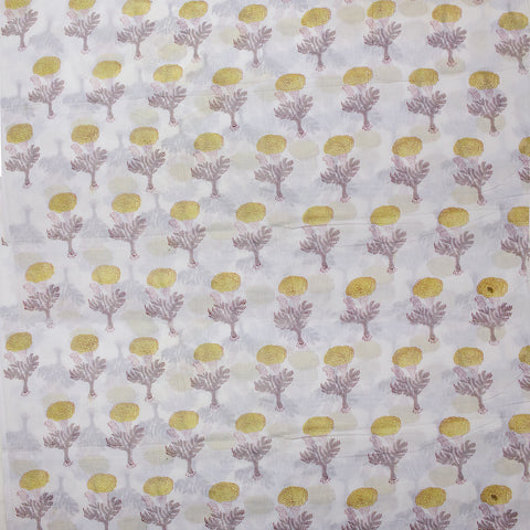 Yellow Floral Printed 100% Cotton Fabric 1st fabric