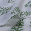 Leaf Printed Hand Block Pure Cotton Green Fabric
