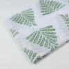 Leaf Printed Hand Block Cotton Green Fabric