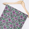 green and pink floral cotton print fabric