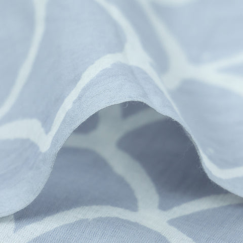 White Abstract Print Hand Block Cotton Fabric - 1stFabric