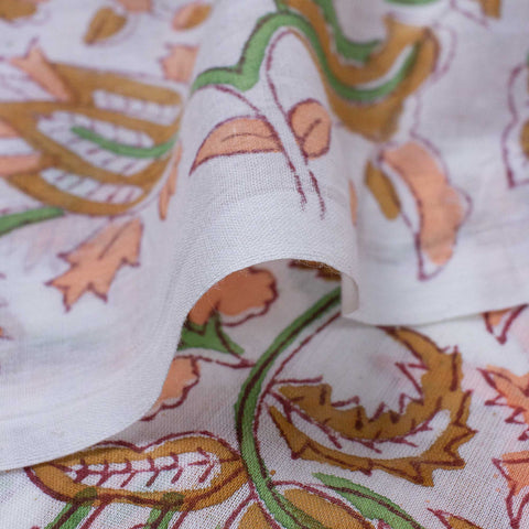  Yellow Floral Printed Cotton fabric 1st fabric
