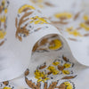 Yellow Floral Print Hand Block Cotton Fabric - 1stFabric
