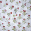 Red Floral Print Hand Block Cotton Fabric - 1stFabric