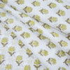 Yellow Floral Print Hand Block Cotton Fabric - 1stFabric