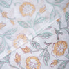 Orange Floral Print Hand Block Cotton Fabric - 1stFabric