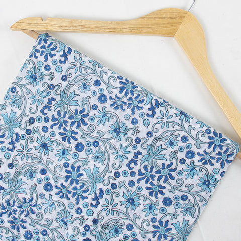 Multicolor Floral Print Hand Block Cotton Fabric - 1stFabric