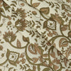 Green & Brown Floral Print Hand Block Cotton Fabric - 1stFabric