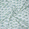 Green Floral Print Hand Block Cotton Fabric - 1stFabric