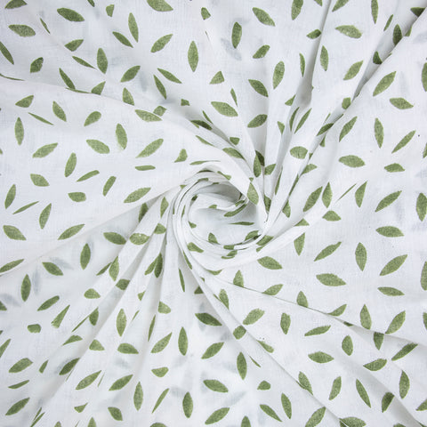Floral Print Hand Block Cotton Fabric - 1stFabric