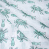 Blue Spiders Floral Print Hand Block Cotton Fabric - 1stFabric