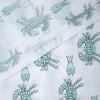 Blue Spiders Floral Print Hand Block Cotton Fabric - 1stFabric
