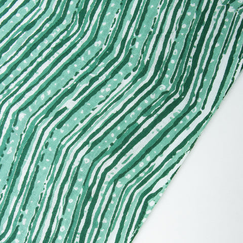 greeb cotton hand block print fabric