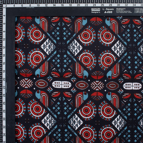 1 Yard Hand Block Multi Color Kantha doriya Fabric