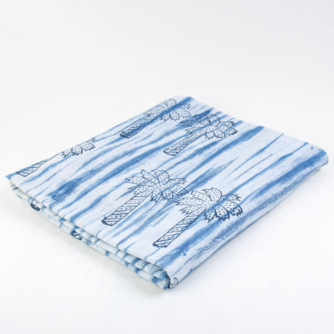 Tree Plant Indigo Blue Cotton Fabric - 1stFabric