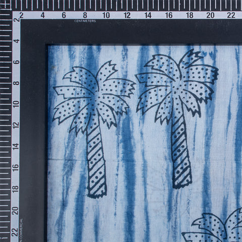 Tree Plant Indigo Blue Cotton Fabric - 1stFabric