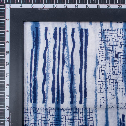 Textured Print Indigo Blue Cotton Fabric - 1stFabric