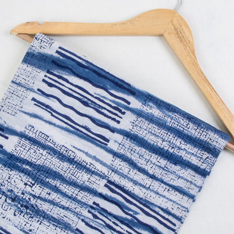 Textured Print Indigo Blue Cotton Fabric - 1stFabric