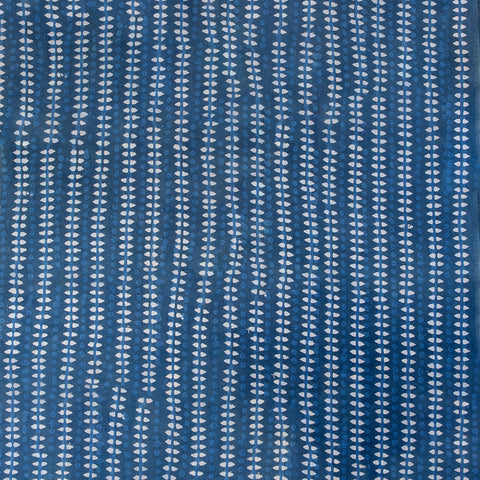 Zigzag Print Indigo Blue Cotton Fabric - 1stFabric