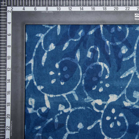 Indigo Blue Dabu Print Natural Dyed Cotton Fabric