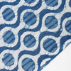  Indigo Blue Geometric Print Cotton Fabric