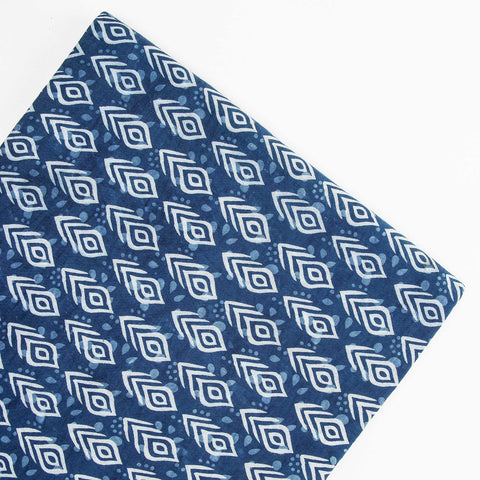 indigo blue print cotton fabric