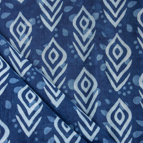 indigo blue print cotton fabric