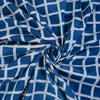 Checks Print Indigo Blue Cotton Fabric - 1stFabric